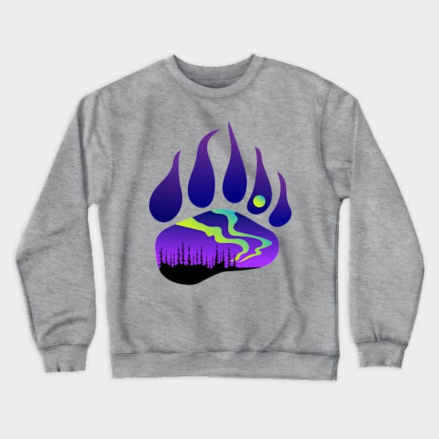 Northern Lights Bear Indigenous WAWEZHI CANADA Crewneck Sweatshirt by WAWEZHI